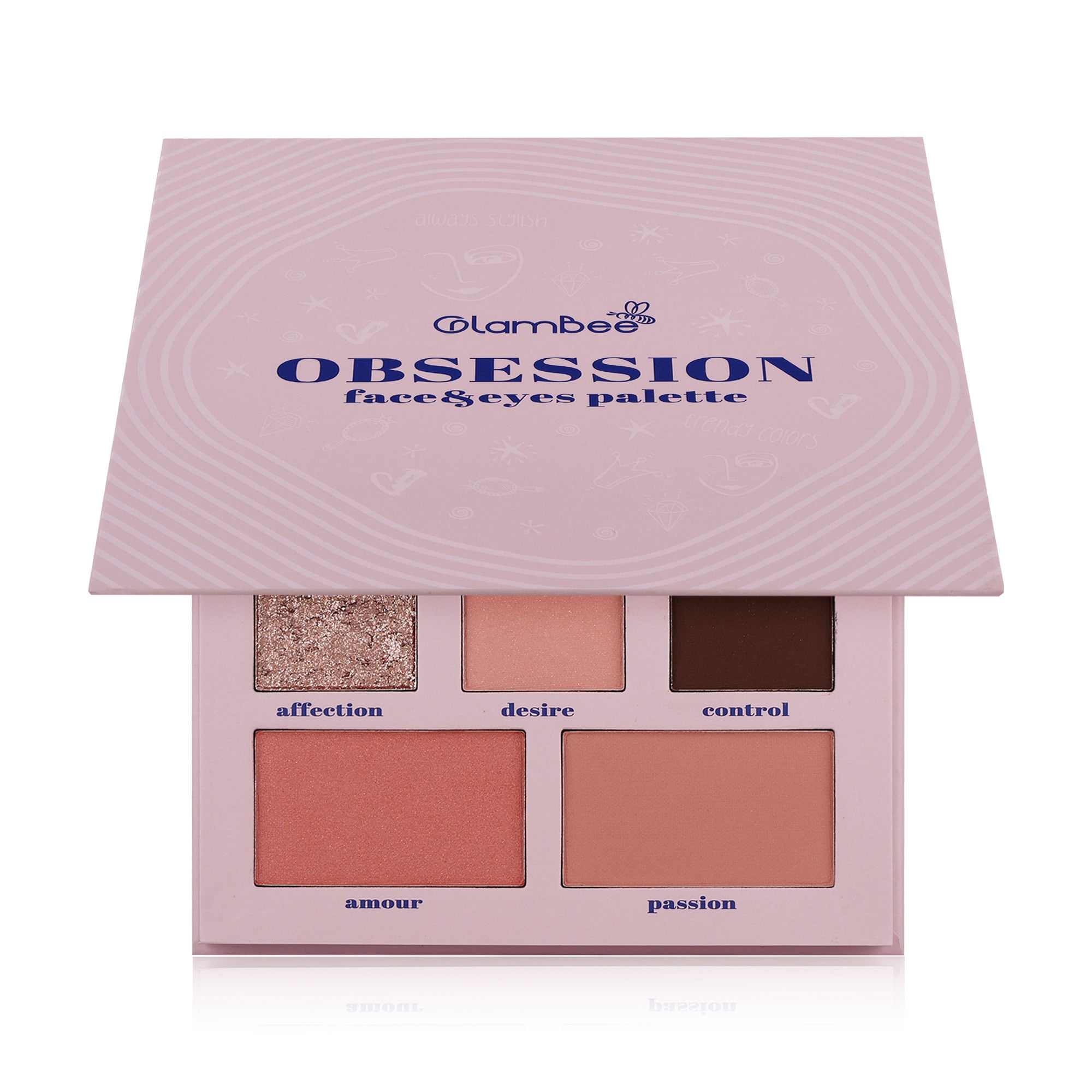 Палетка для макіяжу обличчя та очей GlamBee Obsession, 17 г